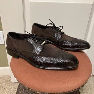 BELVEDERE Dress Shoes GENUINE CROCODILE Brown - Sz 9.5 EXCELLENT!